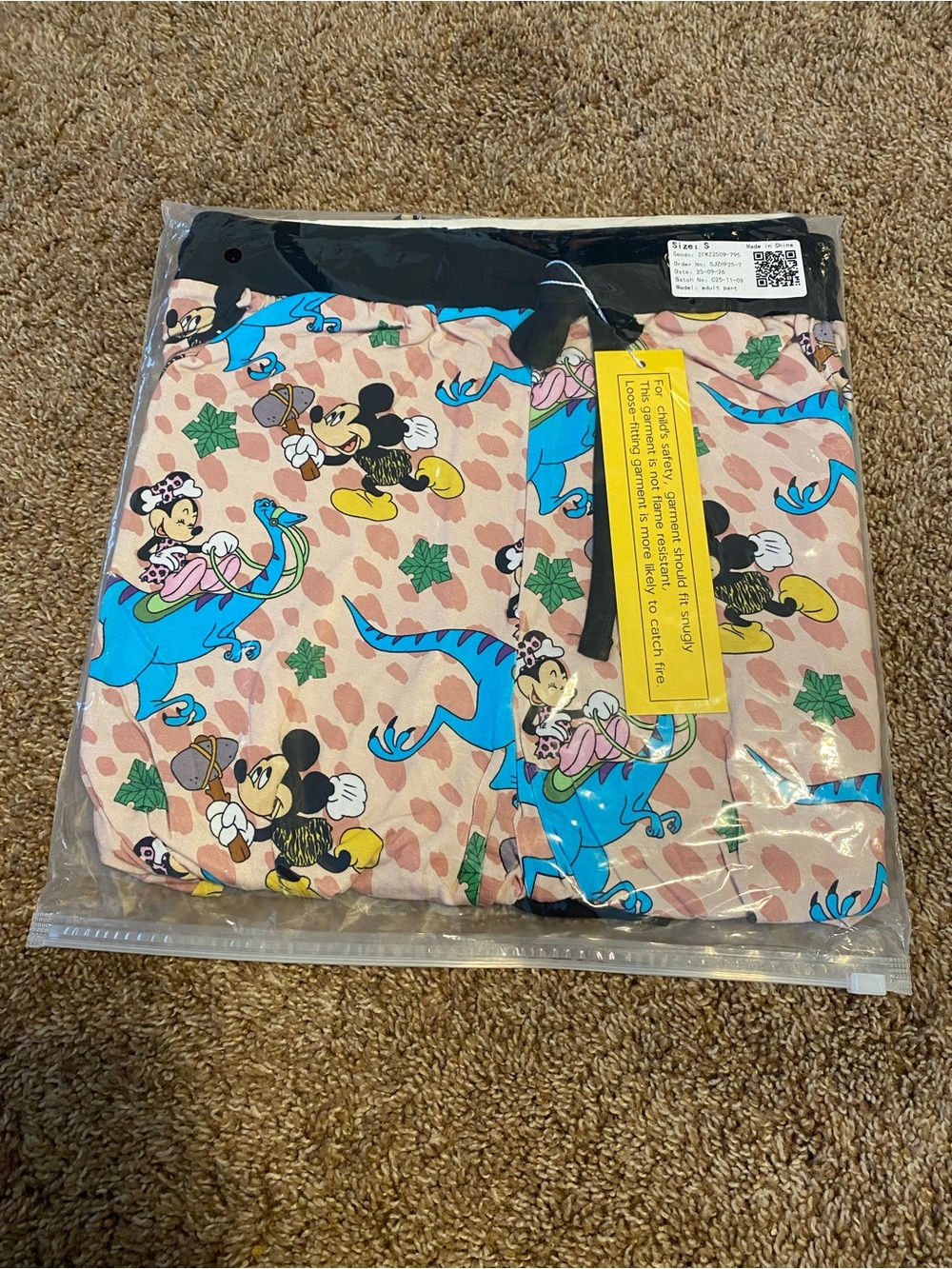Disney Mickey & Minnie Pink Dinosaur Print bamboo jogger pants